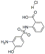 2-[[(3-amino-4-hydroxyphenyl)sulphonyl]amino]benzoic acid hydrochloride 结构式