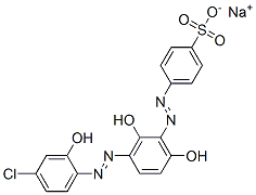 sodium 4-[[3-[(4-chloro-2-hydroxyphenyl)azo]-2,6-dihydroxyphenyl]azo]benzenesulphonate 结构式
