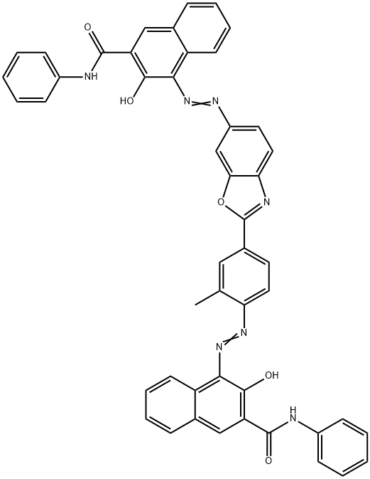 3-hydroxy-4-[[4-[6-[[2-hydroxy-3-[(phenylamino)carbonyl]naphthyl]azo]benzoxazol-2-yl]-2-methylphenyl]azo]-N-phenylnaphthalene-2-carboxamide  结构式