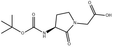 (S)-(3-N-BOC-氨基-2-氧代-吡咯烷-1-基)-乙酸 结构式
