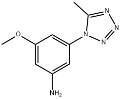 3-甲氧基-5-(5-甲基-1H-四唑-1-基)苯胺 结构式
