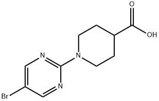 1-(5-BROMOPYRIMIDIN-2-YL)PIPERIDINE-4-CARBOXYLIC ACID 结构式