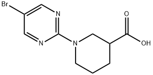 1-(5-溴吡啶)-2-哌啶-3-甲酸 结构式