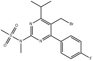 5-(溴甲基)-4-(4-氟苯基)-6-异丙基-2-[甲基(甲磺酰)氨基]嘧啶 结构式