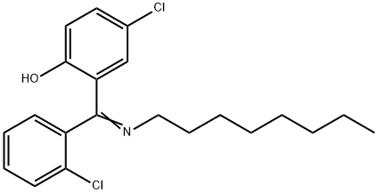 2-(Octylimino-(2-chlorophenyl)methyl)-4-chlorophenol 结构式