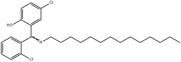 (6E)-4-chloro-6-[(2-chlorophenyl)-(tetradecylamino)methylidene]cyclohe xa-2,4-dien-1-one 结构式