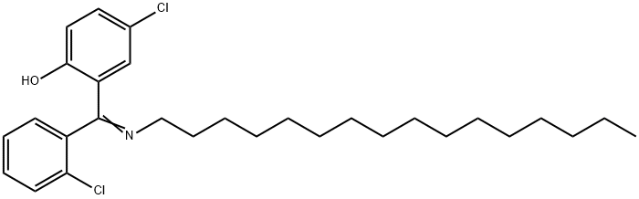 4-Chloro-2-((2-chlorophenyl)(hexadecylimino)methyl)phenol 结构式