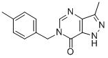 7H-Pyrazolo(4,3-d)pyrimidin-7-one, 1,6-dihydro-3-methyl-6-((4-methylph enyl)methyl)- 结构式