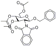 苄基3,4,6-三-O-乙酰基-2-脱氧-2-邻苯二甲酰亚氨基-Β-D-吡喃葡萄糖苷 结构式