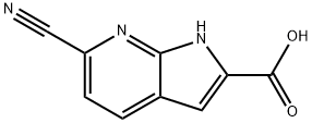 1H-Pyrrolo[2,3-b]pyridine-2-carboxylic acid, 6-cyano- 结构式