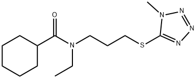1-Methyl-5-(3-(N-ethyl-N-cyclohexylcarbonylamino)propyl)thio-1,2,3,4-t etrazole 结构式