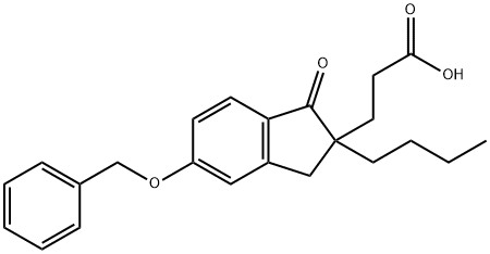 5-benzyloxy-1-oxo-2-butyl-2-indan propionic acid 结构式