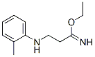 Propionimidic acid, 3-o-toluidino-, ethyl ester (8CI) 结构式
