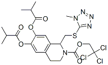 2(1H)-Isoquinolinecarboxylic  acid,  3,4-dihydro-6,7-bis(2-methyl-1-oxopropoxy)-1-[[(1-methyl-1H-tetrazol-5-yl)thio]methyl]-,  2,2,2-trichloroethyl  ester 结构式