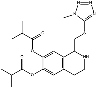 Propanoic  acid,  2-methyl-,  1,2,3,4-tetrahydro-1-[[(1-methyl-1H-tetrazol-5-yl)thio]methyl]-6,7-isoquinolinediyl  ester  (9CI) 结构式