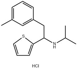 N-[2-(3-methylphenyl)-1-thiophen-2-yl-ethyl]propan-2-amine hydrochlori de 结构式