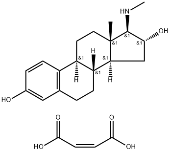 [3,16alpha-dihydroxyestra-1,3,5(10)-trien-17beta-yl](methyl)ammonium hydrogen maleate 结构式