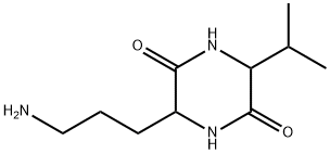 2,5-Piperazinedione, 3-(3-aminopropyl)-6-isopropyl- (8CI) 结构式
