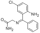 syn-2-(N-(alpha-Phenyl-2-amino-5-chlorobenzylidenyl)amino)acetamide 结构式