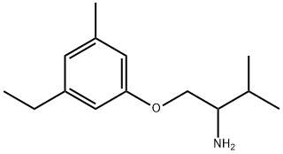 Propylamine, 1-[[(5-ethyl-m-tolyl)oxy]methyl]-2-methyl- (8CI) 结构式