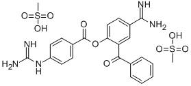 4-amidino-2-benzoylphenyl 4-guanidinobenzoate dimethanesulfonate 结构式