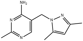 Pyrimidine, 4-amino-5-[(3,5-dimethylpyrazol-1-yl)methyl]-2-methyl- (8CI) 结构式