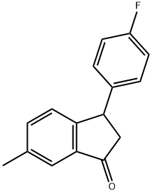 3-(4-fluorophenyl)-6-methylindan-1-one 结构式