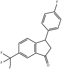 3-(4-氟苯基)-6-(三氟甲基)-2,3-二氢-1H-茚-1-酮 结构式