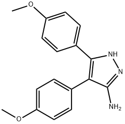 4,5-二(4-甲氧基苯基)-1H-吡唑-3-胺 结构式