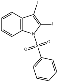 2,3-二碘-1-(苯基磺酰基)-1H-吲哚 结构式