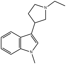 1H-Indole,3-(1-ethyl-3-pyrrolidinyl)-1-methyl-(9CI) 结构式