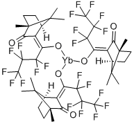 三[3-(七氟丙基羟基亚甲基-D-樟脑酰基,镱(III)衍生物 结构式