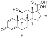 (6A,11B,16A,17A)-6,9-二氟-11,17-二羟基-16-甲基-3-氧代雄甾-1,4-二烯-17-硫代羧酸 结构式