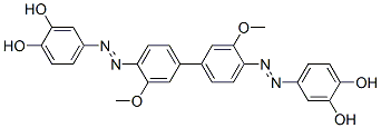 4,4'-[(3,3'-Dimethoxy[1,1'-biphenyl]-4,4'-diyl)bis(azo)]bis-1,2-benzenediol 结构式