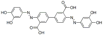 4,4'-Bis[(3,4-dihydroxyphenyl)azo]-1,1'-biphenyl-3,3'-dicarboxylic acid 结构式