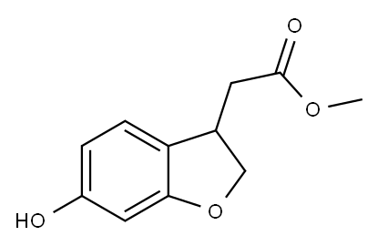 2,3-二氢-6-羟基-3-香豆酮乙酸甲酯 结构式