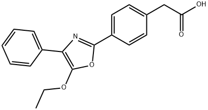 2-[4-(5-ethoxy-4-phenyl-1,3-oxazol-2-yl)phenyl]acetic acid 结构式