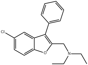 BENZOFURAN, 5-CHLORO-2-(DIETHYLAMINOMETHYL)-3-PHENYL- 结构式