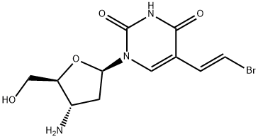 5-(2-bromovinyl)-3-amino-2',3'-dideoxyuridine 结构式