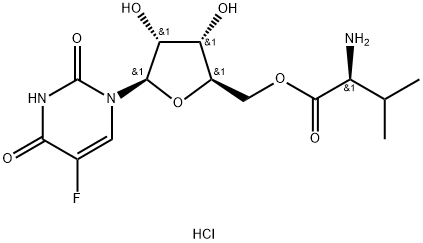 5'-O-(L-valyl)-5-fluorouridine HCl 结构式