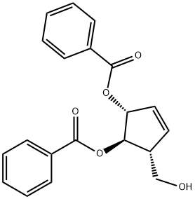 3-Cyclopentene-1,2-diol, 5-(hydroxymethyl)-, 1,2-dibenzoate, 1R-(1.alpha.,2.beta.,5.beta.)- 结构式