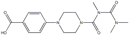 Benzoic acid, 4-(4-((((dimethylamino)carbonyl)methylamino)carbonyl)-1- piperazinyl)-, hydrate (4:1) 结构式