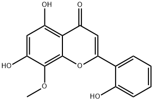 2',5,7-Trihydroxy-8-methoxyflavone 结构式