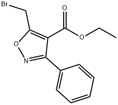 4-Isoxazolecarboxylicacid,5-(bromomethyl)-3-phenyl-,ethylester(9CI) 结构式