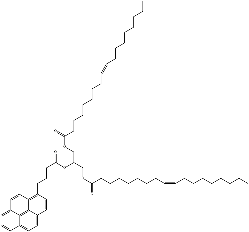 1,3-dioleoyl-2-(4-pyrenylbutanoyl)glycerol 结构式