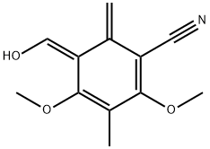 1,3-Cyclohexadiene-1-carbonitrile,5-(hydroxymethylene)-2,4-dimethoxy-3-methyl-6-methylene-,(5Z)-(9CI) 结构式