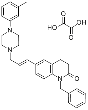 1-Benzyl-6-(3-(4-(3-methylphenyl)-1-piperazinyl)-1-propenyl)-3,4-dihyd rocarbostyril oxalate 结构式