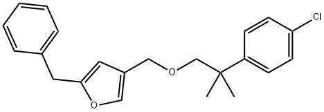 4-((2-(4-Chlorophenyl)-2-methylpropoxy)methyl)-2-(phenylmethyl)furan 结构式