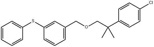 1-((2-(4-Chlorophenyl)-2-methylpropoxy)methyl)-3-(phenylthio)benzene 结构式