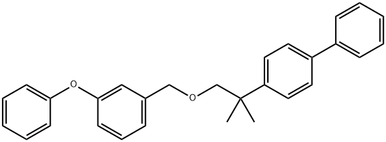 4-(1,1-Dimethyl-2-((3-phenoxyphenyl)methoxy)ethyl)-1,1'-biphenyl 结构式
